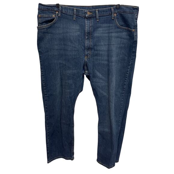 Wrangler Other - Wrangler Mens 46 X 30 Cotton Blend Relaxed Fit Med Wash Denim Blue Jeans